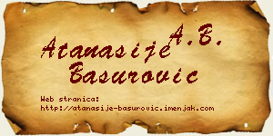 Atanasije Basurović vizit kartica
